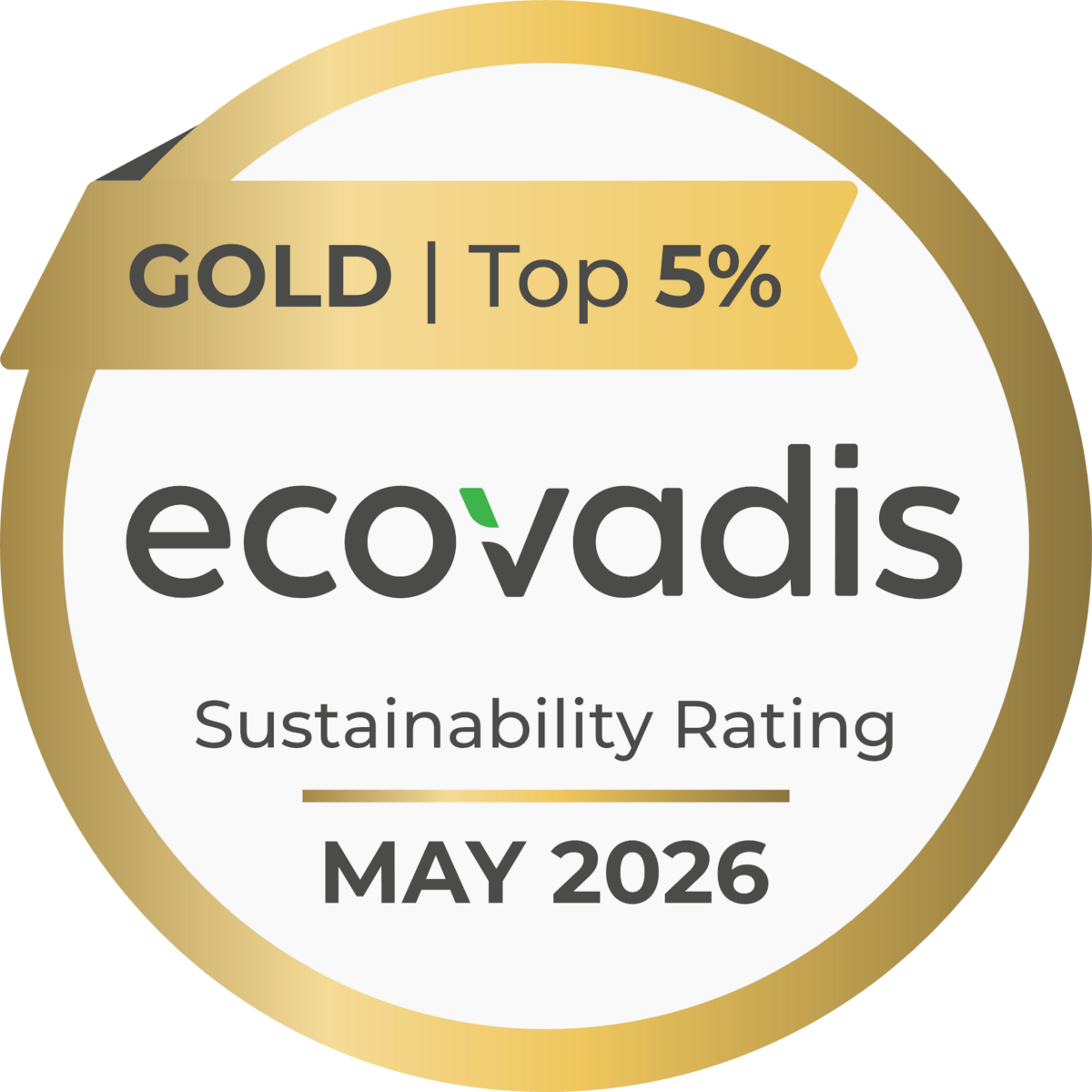 Nachhaltiges Engagement mit Auszeichnung | Wir haben die Gold Medaille im Rahmen des EcoVadis-Ratings erhalten